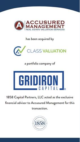 1858 Capital Partners Advises Accusured Management On Their Acquisition By Class Valuation a portfolio company of Gridiron Capital