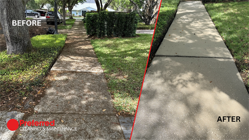 Preferred Cleaning & Maintenance: Pressure Washing Sidewalk