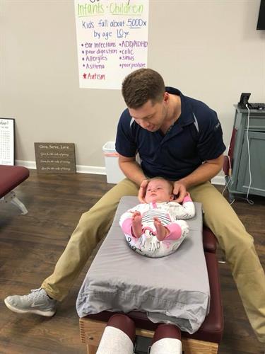 Baby Charlotte Receiving an Adjustment