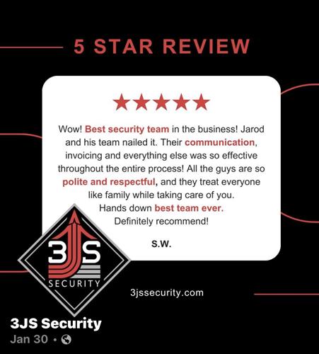 Absolutely grateful to receive a glowing review with a shoutout to our exceptional security team! 