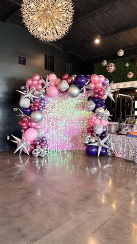 Balloons + Shimmer Wall Backdrop