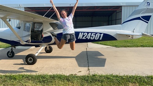This is what you feel like after soloing an airplane for the first time!