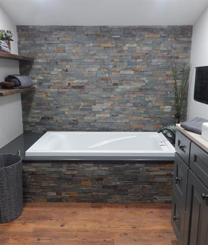 Luxury Bathroom Remodel with Recessed Smart TV, Abilene