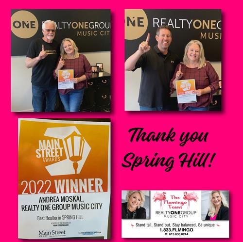 Voted “Best Realtor in Spring Hill” 2022
