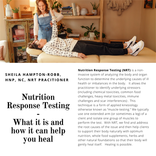 Nutrition Response Testing (Advanced muscle testing)