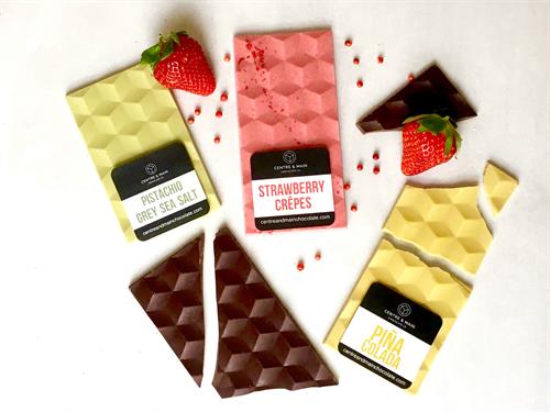We blend all natural fruits, nut butters, spices and more into our ethically-sourced chocolate.