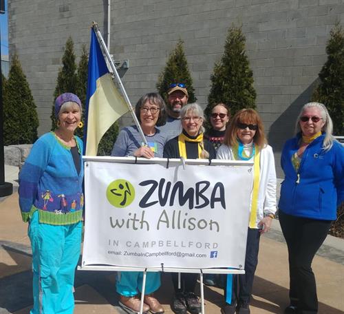 Zumba on the corner fundraising for the Ukraine