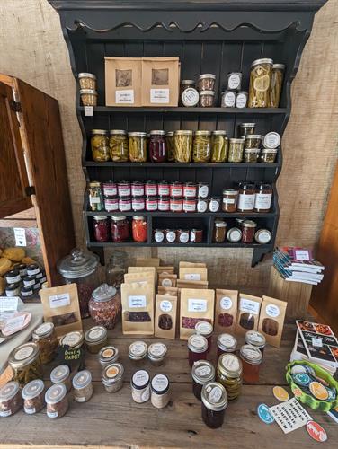 Enjoy many local homemade jams, jellies and pickles
