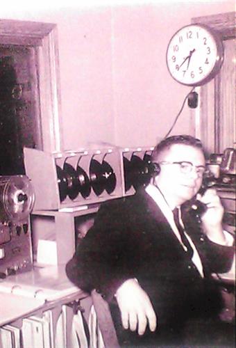 A classic photo of my great uncle, Atlas.  The first member of my family to work in radio.