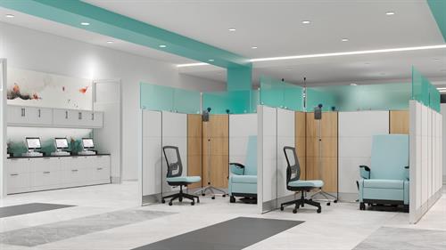 Sapphire Cubicle with SOL Under and overhead storage