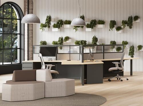 Emerald Cubicle 120-degree workstation