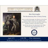 Ben Burroughs to speak on the Revolutionary War in Horry County