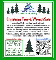 East Shoreline Catholic Academy’s Annual Christmas Tree & Wreath Sale Begins November 25!