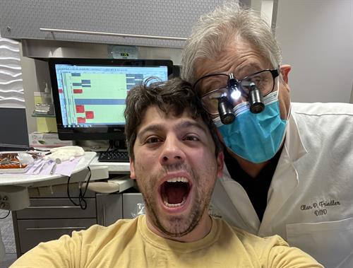 With young Dr. Friedler who forgot to floss