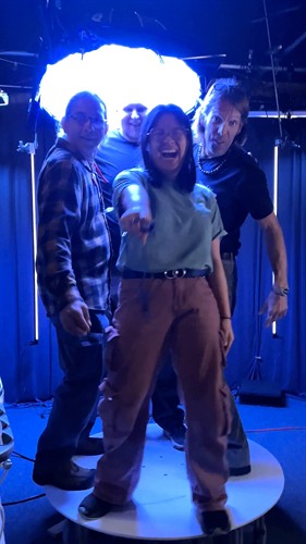 Having fun on the set!