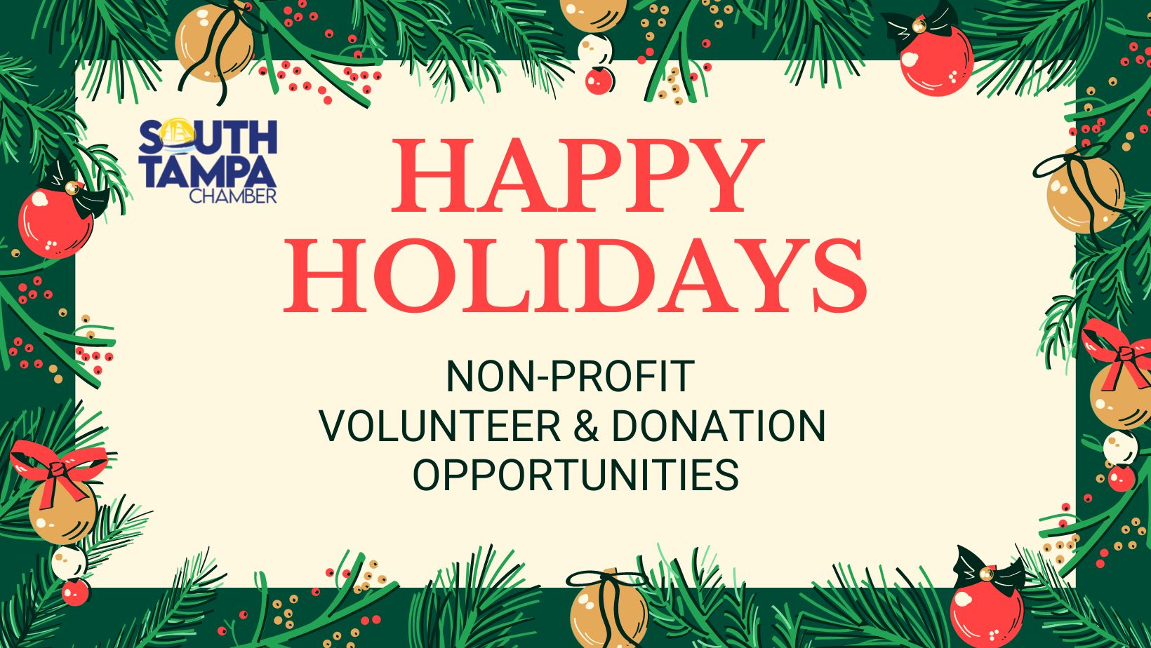 South Tampa Chamber Holiday Non-Profit Donation & Volunteer Opportunities!