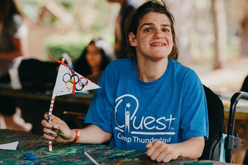 Camper at Quest's Camp Thunderbird Summer Camp