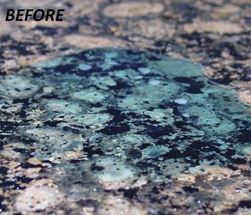 Untreated stone allows liquids to penetrate and stain