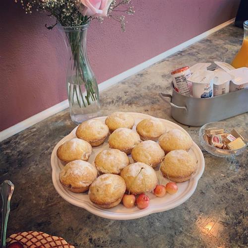 Fresh cherry muffins