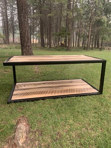 Custom metal and barn wood coffee table.  Locally made. Orders taken on any metal/wood piece you would like to have made.