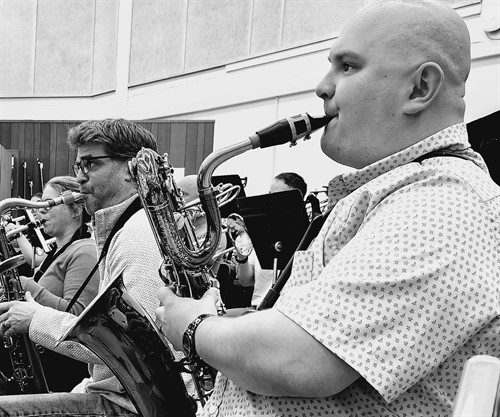 saxes in rehearsal