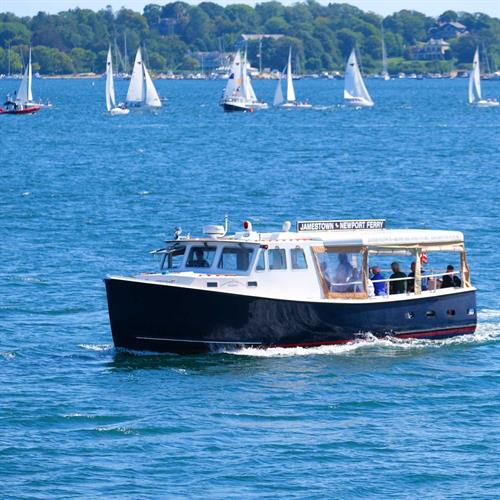 The ferry offers Hop-On Hop-Off service, bay cruises and charters. Ferry stops include Jamestown, Rose Island Lighthouse and Newport's Fort Adams, Ann Street Pier and Perrotti Park. There is an onboard bar on all of the boats. 