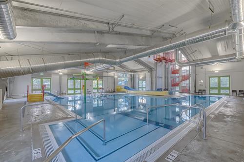 Indoor heated pool with two slides