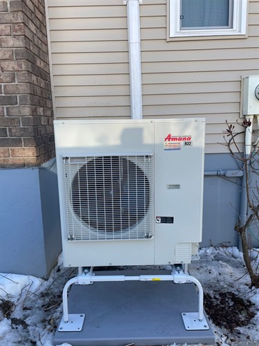 Recently installed Amana S-Series heat pump by All Mechanical Service.
