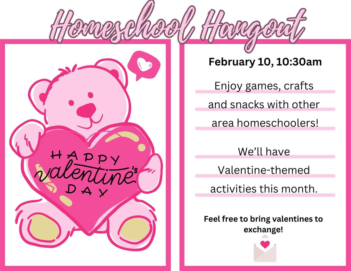 Homeschool Hangout Feb 10, 2025 to Feb 11, 2025 Spring Green Area