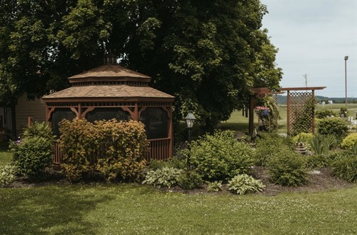One of 3 Gazebos and Pond