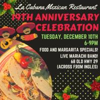 LaCabana Mexican Restaurant 19th Anniversary