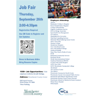 Regional Job Fair Hosted by Westchester County & Westchester County Association