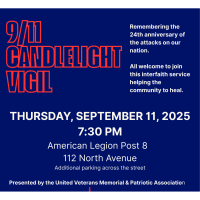 9/11 United Veterans Memorial & Patriotic Association Candlelight Vigil