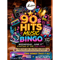 90s Hits Music Bingo
