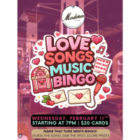 Love Songs Music Bingo
