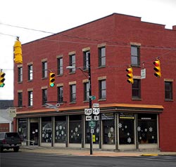 Historic Hess Hardware Building Downtown Monroeville. Now home to Myers-Ziemke Ins., LynMaries Coffee, and Snippers. 