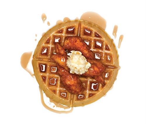 Satisfy your sweet tooth with our savory Chicken and Waffle.