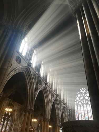 The sun shines within the Minster 