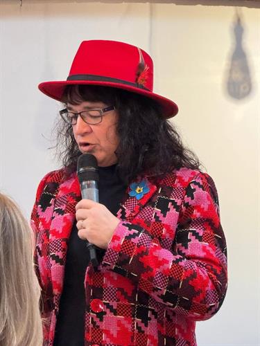 Kate opening the Cheshire Literary Lunch with a Spoken Word Welcome