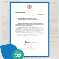 A Letter from The King Acknowledging Hesley Group’s Impact!