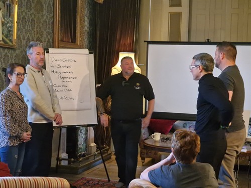 David Carroll demonstrating at Rossington Hall preparing Hypnotherapy Practitioner Training Course 