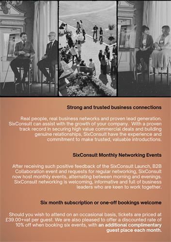 Join our SixConsult B2B Networking Events 