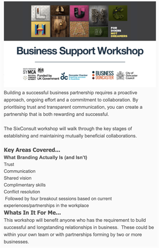 Are you joining us on the 24th October for the SixConsult Pillars of Partnership workshop?