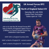 Military vs Cancer Hosts Armed Forces Day Rugby Triple Header at Castle Park