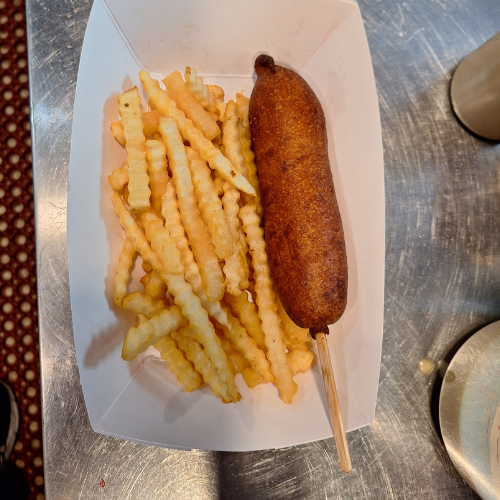 Hand Dipped Honey Batter Corndog & Fries