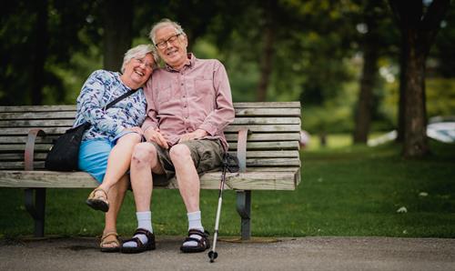 Couple on Park Bench Couple on Park Bench