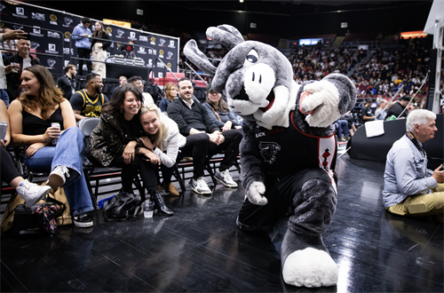 Mascot O.G. with fans
