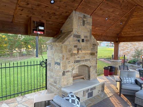Outdoor Fireplace, Arbor Crandall, TX 