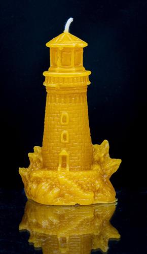 Beeswax mini Lighthouse figurine candle
