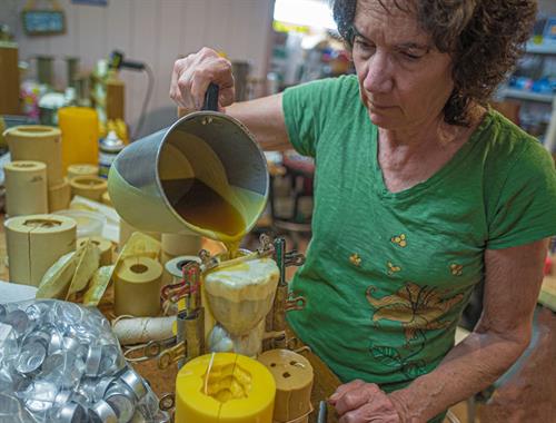 Pouring a Beeswax Candle